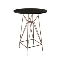 Mesa Bistrô Alta 60Cm Preta Base Ferro Cobre Cor: Preto