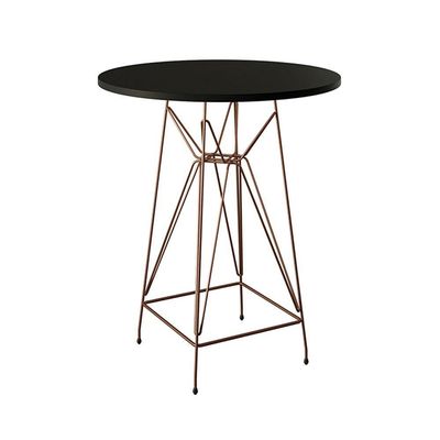 Mesa Bistrô Alta 60Cm Preta Base Ferro Cobre Cor: Preto