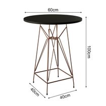 Mesa Bistrô Alta 60Cm Preta Base Ferro Cobre Cor: Preto