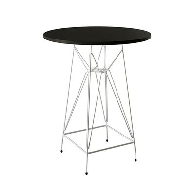 Mesa Bistrô Alta 60Cm Preta Base Ferro Branco Cor: Preto