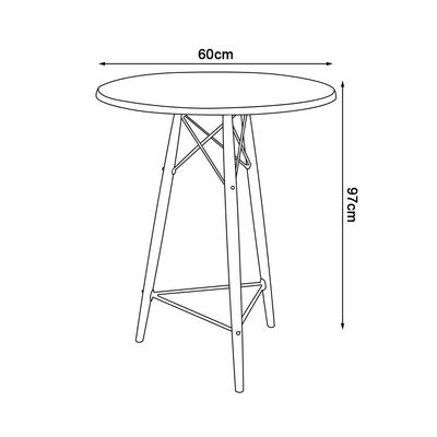 Conjunto Bistrô Eames Eiffel Mesa Branca Com 2 Banquetas Amarelas De Madeira - Cor: Branco