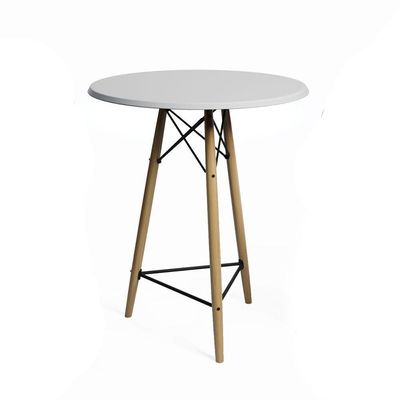 Conjunto Bistrô Eames Eiffel Mesa Branca Com 2 Banquetas Amarelas De Madeira - Cor: Branco