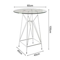Jogo Mesa Bistrô Eames Vidro 60Cm 2 Banquetas Amarela Base Ferro Branco - Cor: Branco