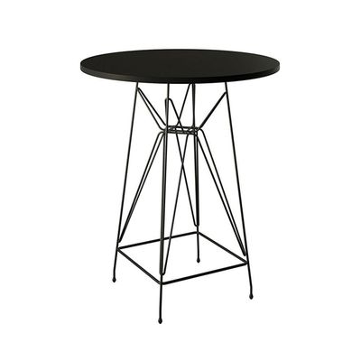Jogo Mesa Bistrô Eames Preta 60Cm 3 Banquetas Branca Base Ferro Preto - Cor: Preto