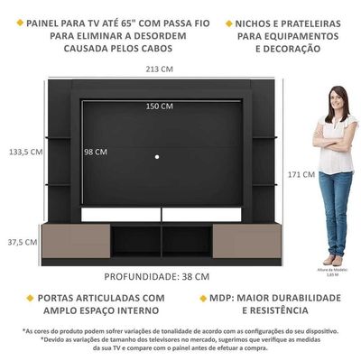 Estante Tv 65" E 2 Portas Oslo Multimóveis V3395