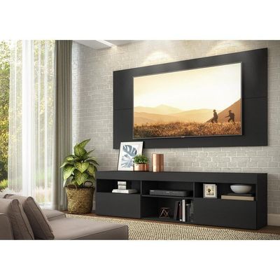 Rack Com Painel Tv 65" Flórida Multimóveis V3059 Preto Preto