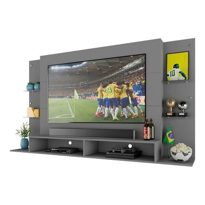 Painel Tv 60"s De Vidro Brasil Br2739 Grafite