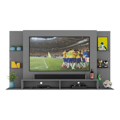 Painel Tv 60"s De Vidro Brasil Br2739 Grafite