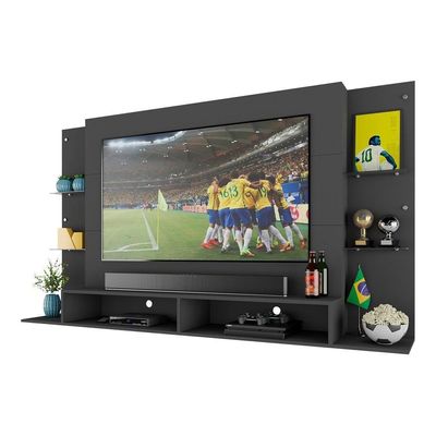 Painel Tv 60"s De Vidro Brasil Br2739 Preto