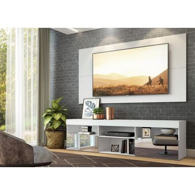 Rack Com Painel E Suporte Tv 65" C Espelho MultimóveisV3139