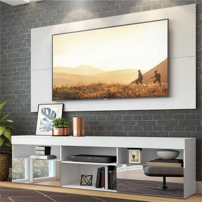 Rack Com Painel E Suporte Tv 65" C Espelho MultimóveisV3139