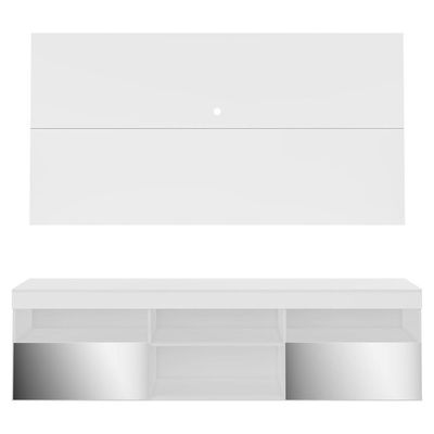 Rack Com Painel E Suporte Tv 65" C Espelho MultimóveisV3139