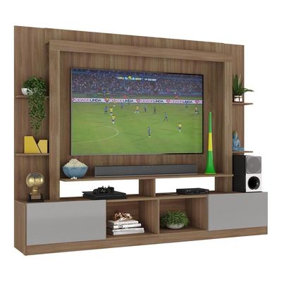 Rack Estante + Painel Tv 65" Br3386 lacca Fumê