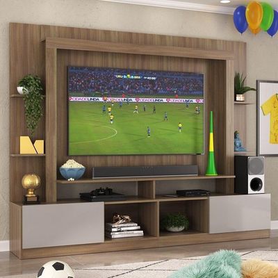 Rack Estante + Painel Tv 65" Br3386 lacca Fumê
