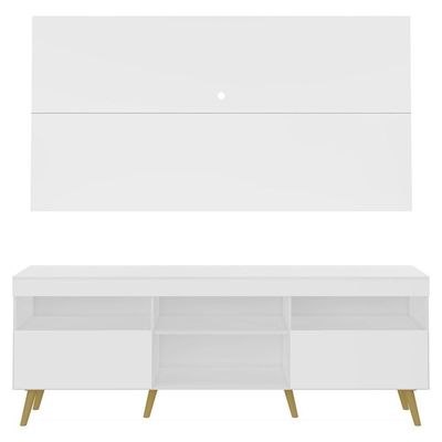 Rack Com Painel E Suporte Tv 65" Retrô Multimóveis V3134