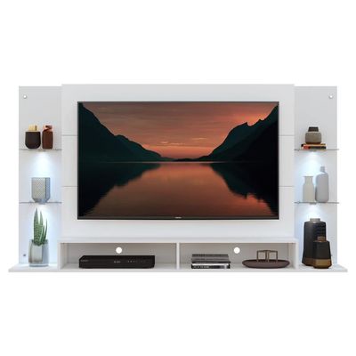 Painel C/ Suporte Tv 60" E 4 Leds Multimóveis V3678 Branco