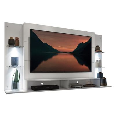Painel C/ Suporte Tv 60" E 4 Leds Multimóveis V3678 Branco