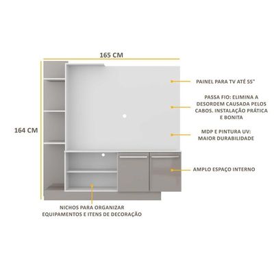 Estante Tv 55" E 2 Portas Denver Multimóveis V2473