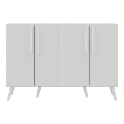 Aparador Buffet 4 Portas Retrô Viena V3606 Branco Branco