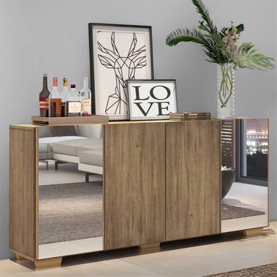 Aparador Buffet 4 Portas Multimóveis V3556 Rustic/Branco