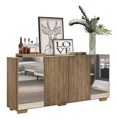 Aparador Buffet 4 Portas Multimóveis V3556 Rustic/Branco