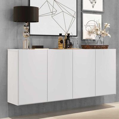 Aparador Buffet 4 Portas Suspenso Multimóveis V3594 Branco