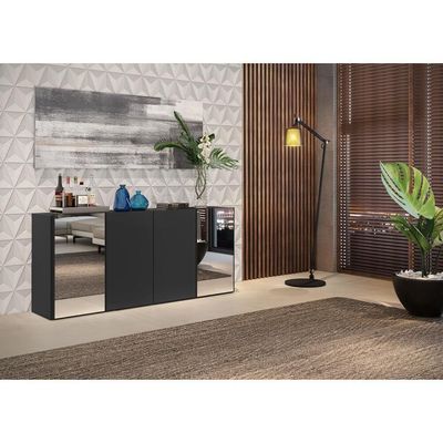 Aparador Buffet 4 Portas Vegas Multimóveis V3561 Preto