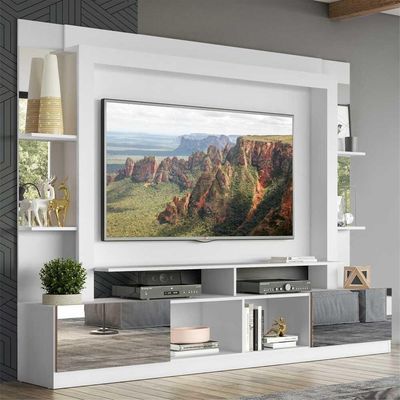 Estante Com Suporte Tv 65" E Espelho Oslo Multimóveis V3381