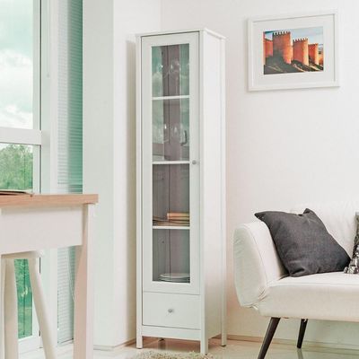 Cristaleira Ditália 1 Porta De Vidro 1 Gaveta E-962 Branco