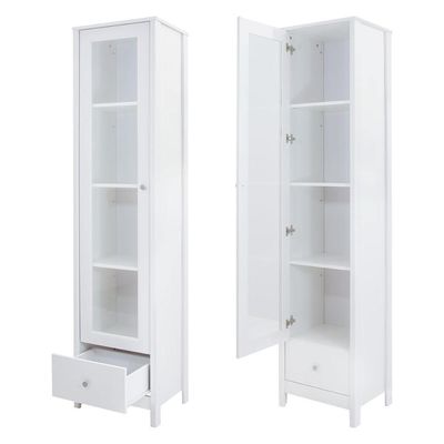 Cristaleira Ditália 1 Porta De Vidro 1 Gaveta E-962 Branco