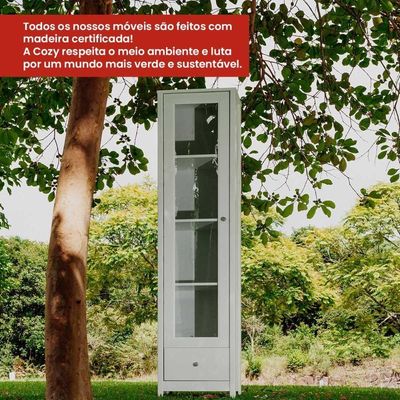 Cristaleira Ditália 1 Porta De Vidro 1 Gaveta E-962 Branco