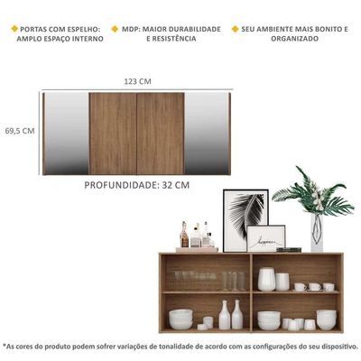 Aparador Buffet 4 Portas Vegas V3561 Rustic Rustic