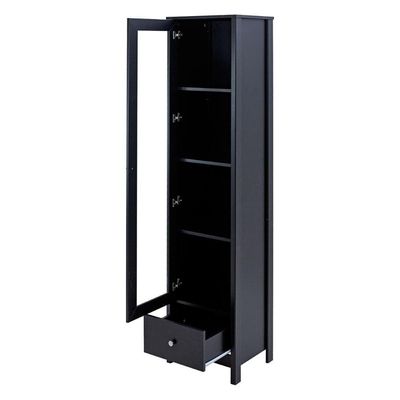 Cristaleira Ditália 1 Porta De Vidro 1 Gaveta E-962 Preto