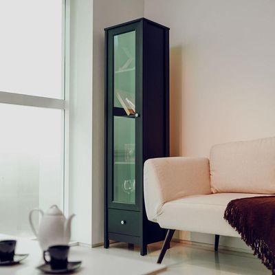 Cristaleira Ditália 1 Porta De Vidro 1 Gaveta E-962 Preto