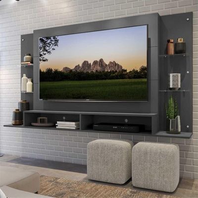 Painel Com Suporte Tv 60" Multimóveis V3071 Grafite