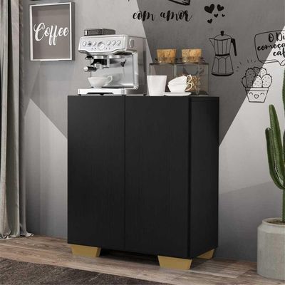 Aparador Buffet 2 Portas Multimóveis V3610 Preto/Natural
