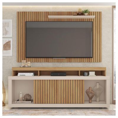 Rack Com Painel Para Tv Até 65 Polegadas Life Marrom Caemmun
