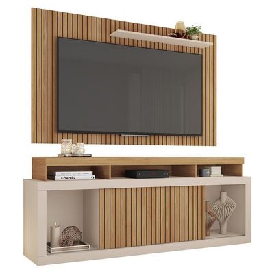 Rack Com Painel Para Tv Até 65 Polegadas Life Marrom Caemmun