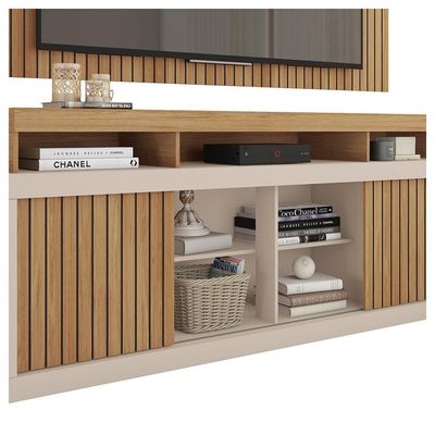 Rack Com Painel Para Tv Até 65 Polegadas Life Marrom Caemmun
