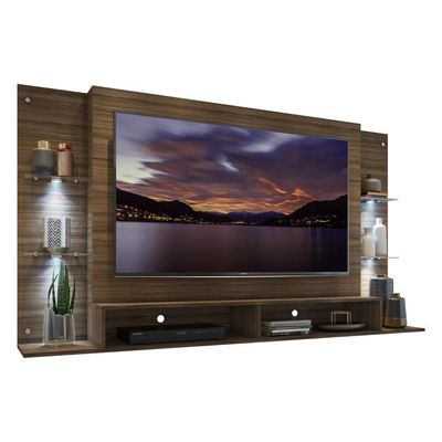 Painel Tv 60" Com 4 Leds Vegas Multimóveis V3396 Madeirado