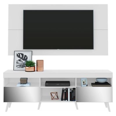 Rack Com Painel E Suporte Tv 65" Espelho Multimóveis V3142