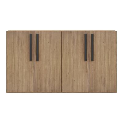Aparador Buffet 4 Portas Viena V3607 Rustic/Preto