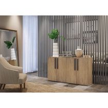 Aparador Buffet 4 Portas Viena V3607 Rustic/Preto