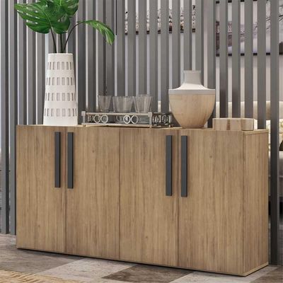 Aparador Buffet 4 Portas Viena V3607 Rustic/Preto