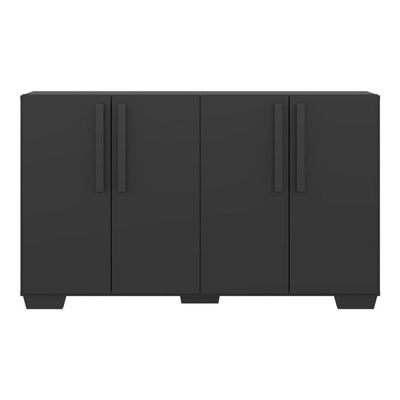 Aparador Buffet 4 Portas Com Pés Quadrados Viena V3607 Preto