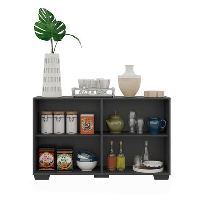 Aparador Buffet 4 Portas Com Pés Quadrados Viena V3607 Preto