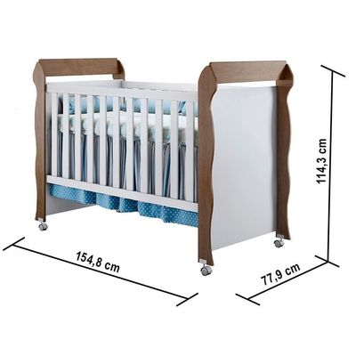 Quarto De Bebê Berço Mini Cama Guarda Roupa Cômoda Branco