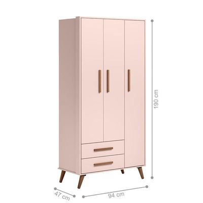 Kit Quarto De Bebe Retro Atlanta Rosa