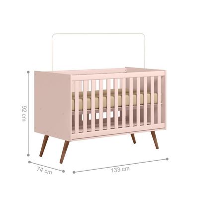 Kit Quarto De Bebe Retro Atlanta Rosa
