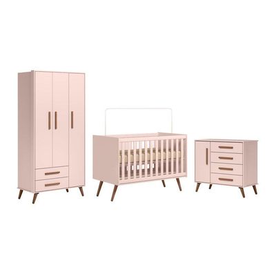 Conjunto Quarto Infantil Retro Toronto Rosa